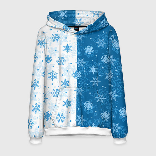 Мужская толстовка Красивые снежинки / 3D-Белый – фото 1