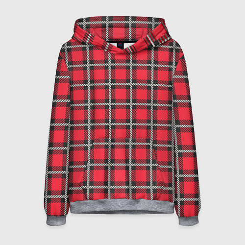 Мужская толстовка Красная шотландская клетка / 3D-Меланж – фото 1
