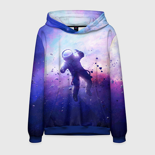 Мужская толстовка Космонавт в безвоздушном пространстве / 3D-Синий – фото 1