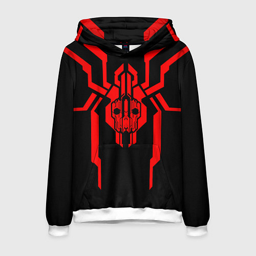 Мужская толстовка Кибер паук с черепом / 3D-Белый – фото 1