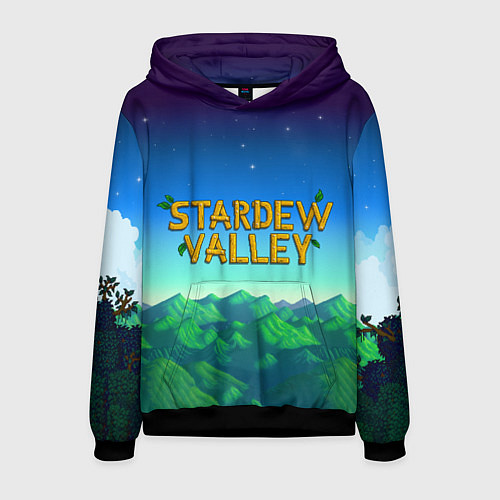 Мужская толстовка Горы Stardew Valley / 3D-Черный – фото 1