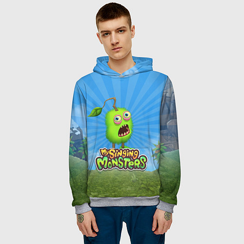 Мужская толстовка My Singin Monsters - Зерномех / 3D-Меланж – фото 3
