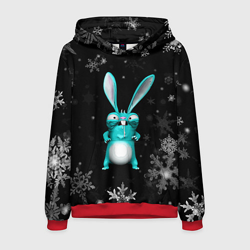 Мужская толстовка Cheeky rabbit celebrates the new year / 3D-Красный – фото 1