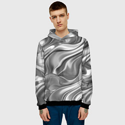 Толстовка-худи мужская Плавленное серебро, цвет: 3D-черный — фото 2