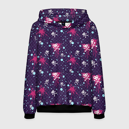 Мужская толстовка Сердце-череп / 3D-Черный – фото 1