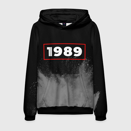 Мужская толстовка 1989 - в красной рамке на темном / 3D-Черный – фото 1