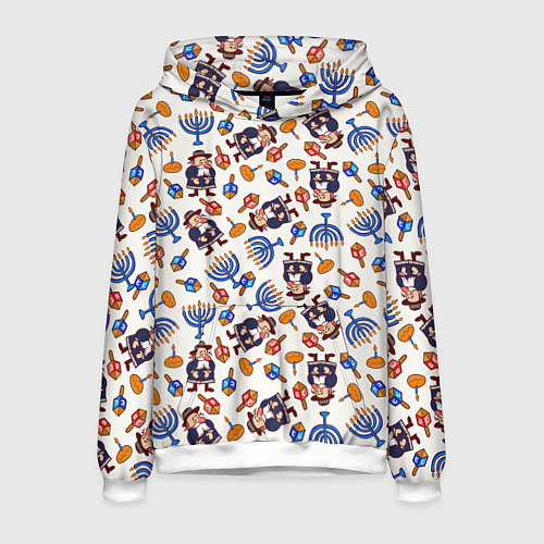 Мужская толстовка Ханука - праздник света / 3D-Белый – фото 1
