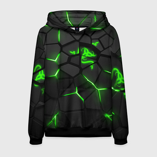 Мужская толстовка Razer green neon / 3D-Черный – фото 1