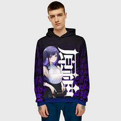 Толстовка-худи мужская Геншин импакт: Райдэн в современности, цвет: 3D-синий — фото 2
