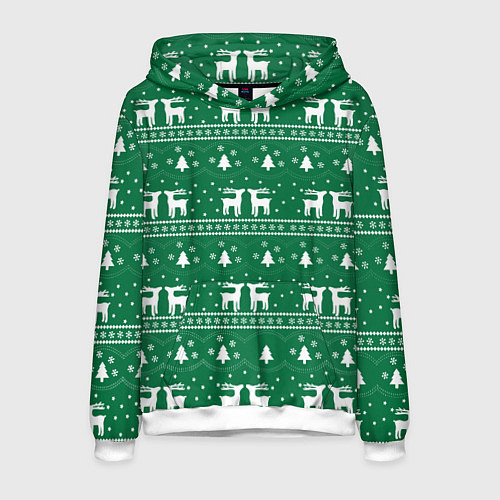 Мужская толстовка Новогодний орнамент / 3D-Белый – фото 1