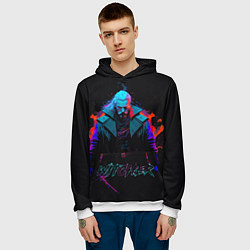 Толстовка-худи мужская Witcher in neon style, цвет: 3D-белый — фото 2