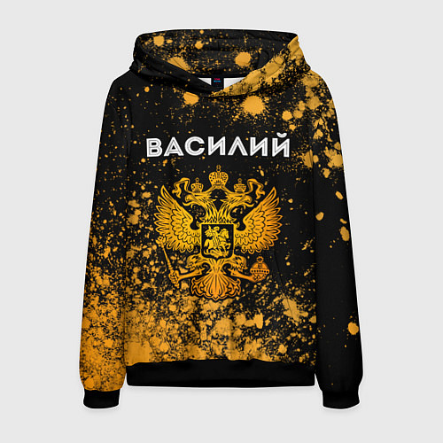Мужская толстовка Василий и зологой герб РФ / 3D-Черный – фото 1