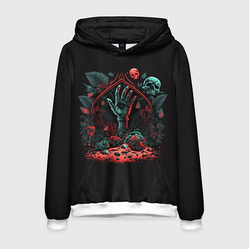 Мужская толстовка Рука зомби из могилы / 3D-Белый – фото 1