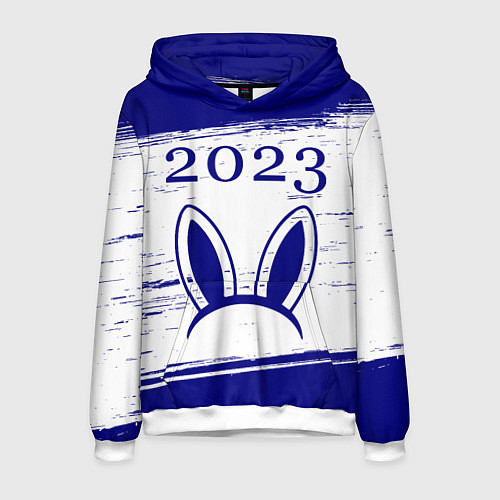 Мужская толстовка Кролик 2023 ушки на светлом / 3D-Белый – фото 1