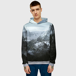Толстовка-худи мужская Природа Скайрима, цвет: 3D-меланж — фото 2