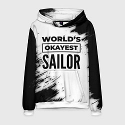 Толстовка-худи мужская Worlds okayest sailor - white, цвет: 3D-белый