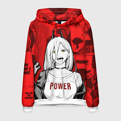 Толстовка-худи мужская Chainsaw Man: Power, цвет: 3D-белый