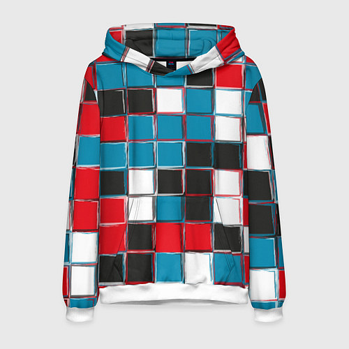 Мужская толстовка Разнообразные стеклянные фигуры / 3D-Белый – фото 1