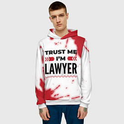 Толстовка-худи мужская Trust me Im lawyer white, цвет: 3D-белый — фото 2
