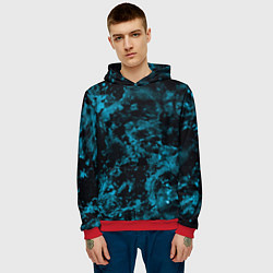 Толстовка-худи мужская Камуфляж с голубым оттенком, цвет: 3D-красный — фото 2
