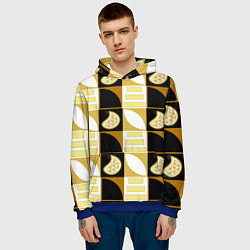 Толстовка-худи мужская Орнамент фигуры, цвет: 3D-синий — фото 2