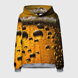 Толстовка-худи мужская Пиво пенное светлое, цвет: 3D-меланж