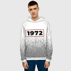 Толстовка-худи мужская 1972 - в красной рамке на светлом, цвет: 3D-белый — фото 2