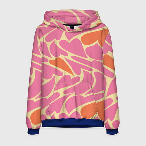 Мужская толстовка Пластичные сердца / 3D-Синий – фото 1