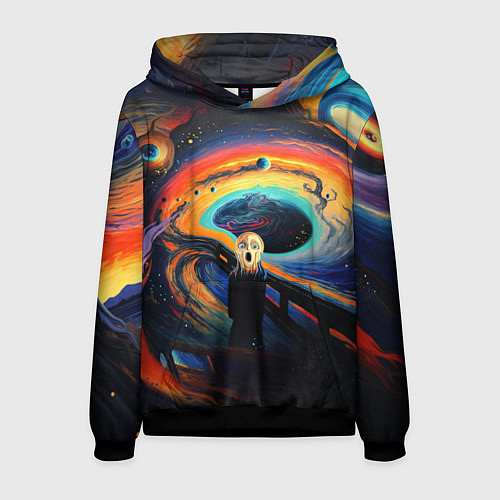 Мужская толстовка Крик в космосе / 3D-Черный – фото 1