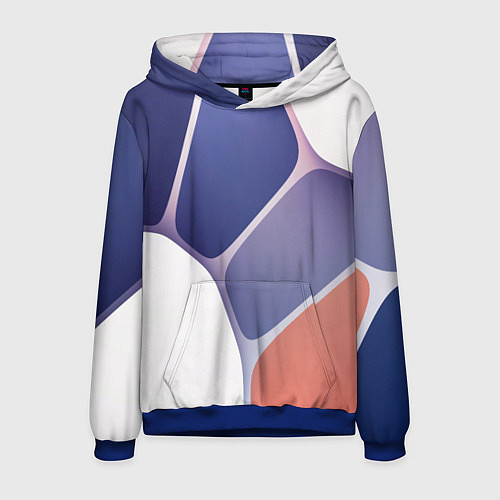 Мужская толстовка Узор из синих, фиолетовых, белых и оранжевых камне / 3D-Синий – фото 1