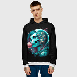 Толстовка-худи мужская Скелет девушки из космоса, цвет: 3D-белый — фото 2