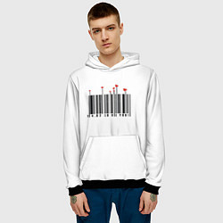 Толстовка-худи мужская Barcode love you, цвет: 3D-черный — фото 2