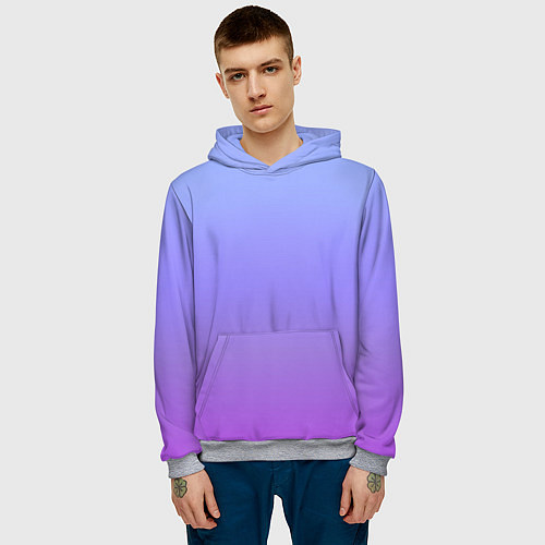 Мужская толстовка Фиолетовый градиент / 3D-Меланж – фото 3