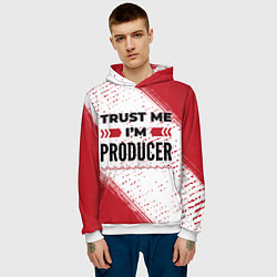 Толстовка-худи мужская Trust me Im producer white, цвет: 3D-белый — фото 2
