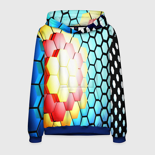 Мужская толстовка Shape abstract color / 3D-Синий – фото 1