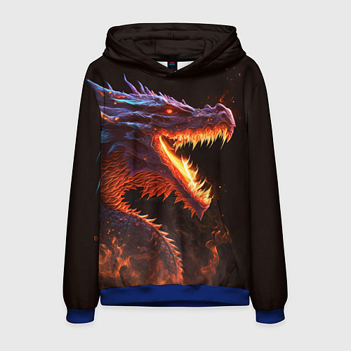 Мужская толстовка Огненный дракон / 3D-Синий – фото 1