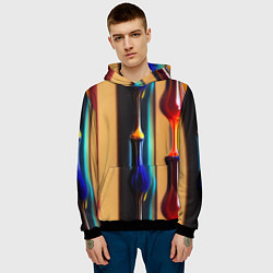 Толстовка-худи мужская Жидкое стекло, цвет: 3D-черный — фото 2