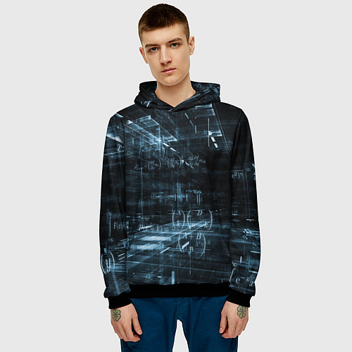 Мужская толстовка Формулы подсказки / 3D-Черный – фото 3