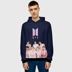 Толстовка-худи мужская BTS starry sky, цвет: 3D-черный — фото 2