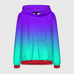 Толстовка-худи мужская Синие оттенки, цвет: 3D-красный