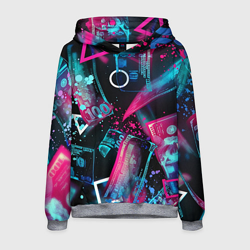 Мужская толстовка Neon money / 3D-Меланж – фото 1