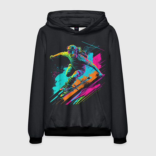 Мужская толстовка Неоновый гонщик / 3D-Черный – фото 1