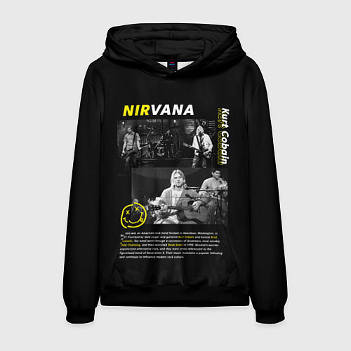 Мужская толстовка Nirvana bio / 3D-Черный – фото 1