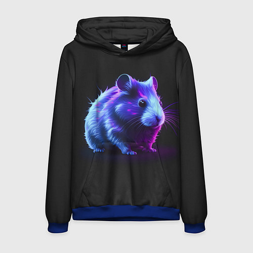 Мужская толстовка Хомяк неон / 3D-Синий – фото 1
