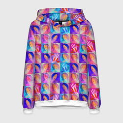 Толстовка-худи мужская Клетчатый узор с девушками, цвет: 3D-белый