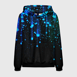 Толстовка-худи мужская Сияющий звездопад, цвет: 3D-черный