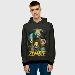 Толстовка-худи мужская Simpsons zombie, цвет: 3D-черный — фото 2