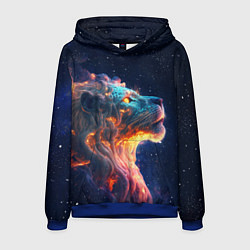 Толстовка-худи мужская Космический звёздный лев, цвет: 3D-синий