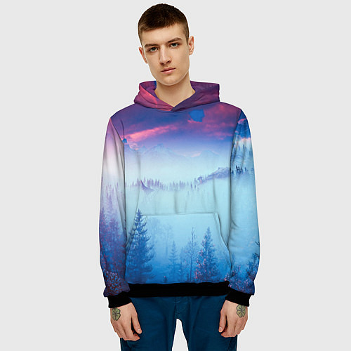 Мужская толстовка Horizon landscape / 3D-Черный – фото 3
