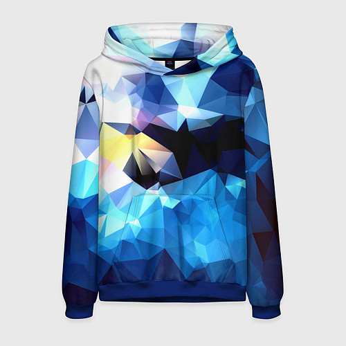 Мужская толстовка Polygon blue abstract collection / 3D-Синий – фото 1